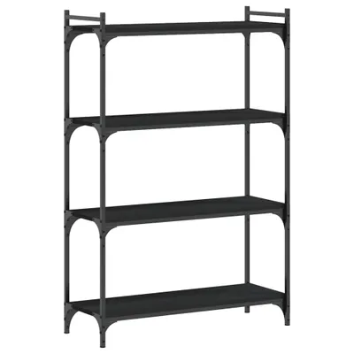 Zdjęcie produktu dla vidaXL Regał na książki 4 półki Czarny 80x30x120 cm Materiał drewnopochodny