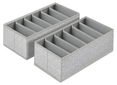 2er Pack Lade-Organizer, faltbar, 30x15x9 cm, grau