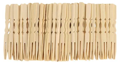 Holz-Fruchtgabeln, 100 Stück, Partybesteck für Fingerfood