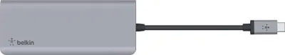 Produktbild von Belkin AVC009btSGY, USB 3.2 Gen 1 (3.1 Gen 1) Type-C, 100 W, Silber, MicroSD (TransFlash), SD, 4K Ultra HD, 3.5mm, HDMI, USB 3.2 Gen 1 (3.1 Gen 1) Type-A, USB 3.2 Gen 1 (3.1 Gen 1) Type-C
