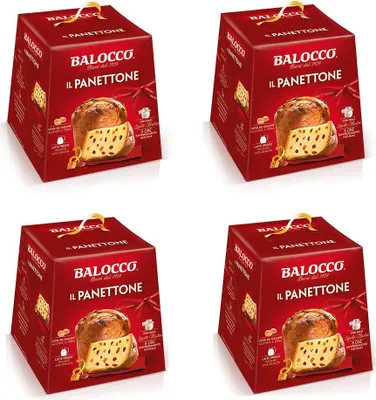 Produktbild von 4x Balocco Il Panettone Backprodukt mit Rosinen und Kandierten Früchten 1Kg