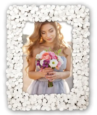 Immagine prodotto di Cornice di plastica per matrimonio rettangolare bianca per 13x18 cm