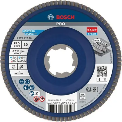Produktbild von PRO X571 Fächerschleifscheibe X-Lock, gerade, 115 mm, K80