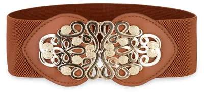 Produktbild von BlackButterfly Taillengürtel Damen Filigranschließe Gold, Hellbraun, L