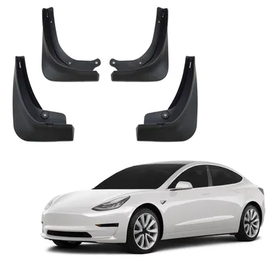 Produktbild von J&J AUTOMOTIVE | Schmutzfänger 4er Set vorne + hinten für Tesla Modell 3 ab 2019