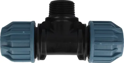 Produktbild von Jason PP-Klemmverbinder T-Stück mit AG Ø 40 x 1 Zoll x 40 mm - DVGW zugelassen