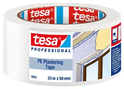 Produktbild von 6x tesa 4845 PE Putzband, 33 m x 50 mm, weiß | 1 Rolle