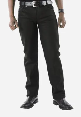 Produktbild von Lederhose Basic Nubuk Leder – Schwarz / 31