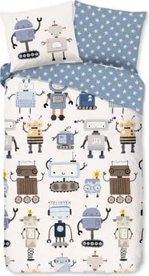 Zdjęcie produktu dla Good Morning KinderBettbezug "roboty" - multi - (140x200/220 cm) - Baumwolle
