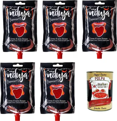 Produktbild von Easy ‘Nduja Squeeze Würzige Fleischcreme 5x200gr + Italian Gourmet polpa 400g