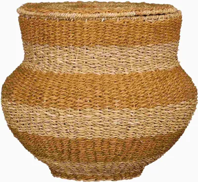 Produktbild von Mica Decorations Tacoma Aufbewahrungskorb mit Deckel - H48 x Ø55 cm - Jute - Gelb