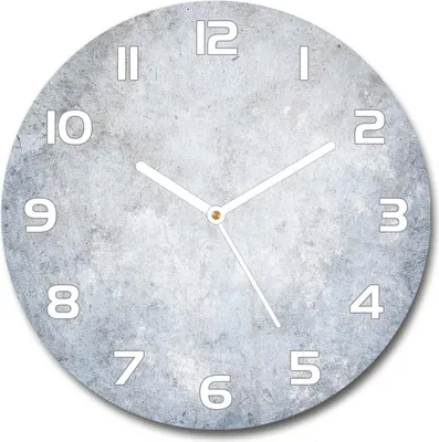 Produktbild von Wanduhr aus Glas 30fi Glasbild Glasuhr Gehärtetes Glas - weisse-zeiger - Concrete background