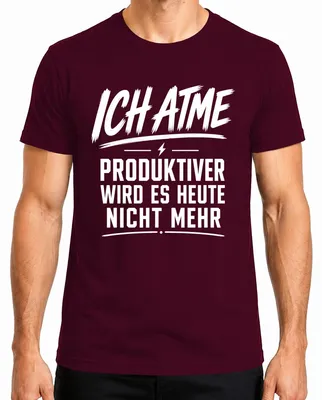 Productafbeelding van "Ik word vandaag niet productiever," statement T-shirt voor heren, bordeauxrood, maat L