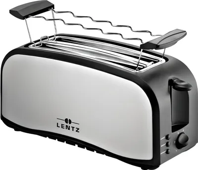 Produktbild von LENTZ Langschlitz Toaster 4-Scheiben Toastautomat 74141 silber-schwarz