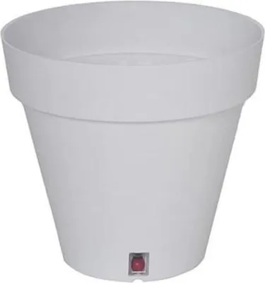 Image de Pot de fleurs rond Riviera Loft, Plastique Blanc, D29,5 x H27 cm, 10.5 Litres