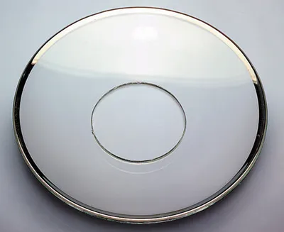 Produktbild von Glas-Kerzenmanschette (Tropfenfänger) "Silberrand" für Kerzen bis Ø 25 mm (Spitzkerzen, Tafelkerzen)