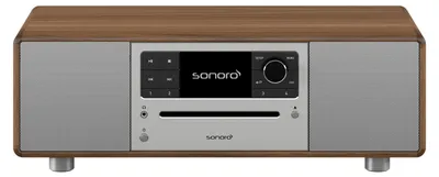 Produktbild von Sonoro PRESTIGE, Home-Audio-Minisystem, Silber, Walnuss, 1 Disks, Vorderseite, 2-Wege, 10,2 cm (4")