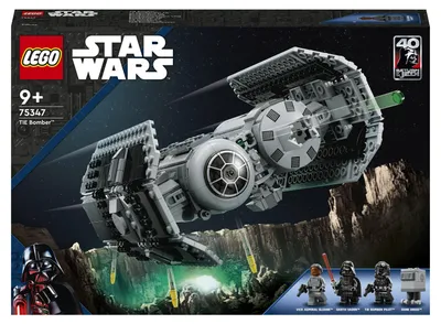 Produktbild von LEGO 75347 Star Wars TIE Bombe Modellbausatz mit Darth Vader Minifigur mit Lichtschwert und Gonk-Droide, baubares Spielzeug mit Starfighter als Geschenk