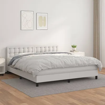 Produktbild von Maison Exclusive - Boxspringbett mit Matratze Weiß 180x200 cm Kunstleder