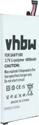 Produktbild von vhbw Akku Ersatz für Samsung B056H004-001, SP4960C3A, AA31D26, AA1ZA18BS/T-B für Tablet Pad (4000 mAh, 3,7 V, Li-Polymer)