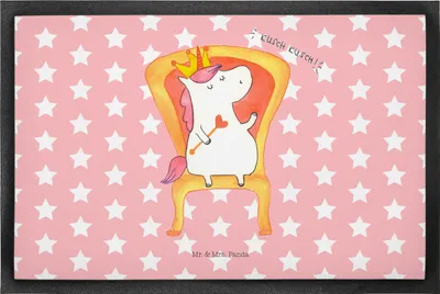Produktbild von Mr. & Mrs. Panda Schmutzfangmatte Einhorn Prinzessin 50 x 75 cm - Rot Pastell - Geschenk, Fußabstreifer, Fussmatte, Monat, Unicorn, Türmatte, fußmatte, bodenmatte