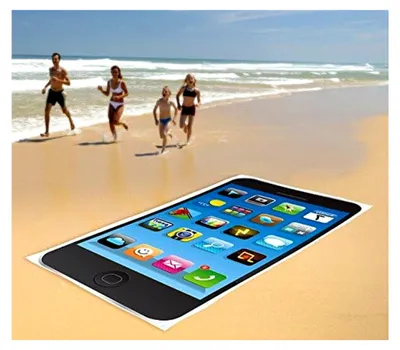 Produktbild von Mikrofaser Strandtuch im Smartphone-Design, 170 x 100 cm