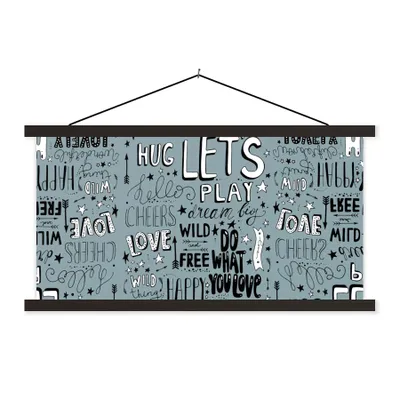 Produktbild von MuchoWow® Textilposter Zitate - Baby - Worte - Sprichwörter - Kinder - Kinder 150x75 cm mit schwarzem Rahmen - Posterleiste