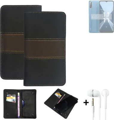 Produktbild von K-S-Trade Handyhülle + Kopfhörer kompatibel mit Lava X2 Schutzhülle Walletcase Bookstyle Tasche Schutz Case Hülle Wallet Cover Kunstleder