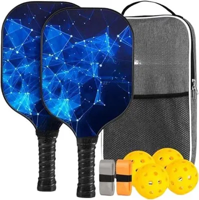 Produktbild von Pickleball-Sets mit Glasfaser-Racket und Ergo-Ausrüstung