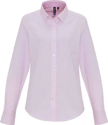 Produktbild von Premier - Formelles Hemd für Damen Langärmlig PC5840 (XL) (Weiß/Pink)