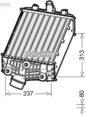 Produktbild von DENSO DIT28001 Ladeluftkühler LLK für PORSCHE 911 (991) Turbo Intercooler