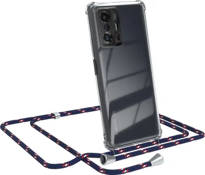 Produktbild von EAZY CASE Handykette kompatibel mit Xiaomi 11T / 11T Pro 5G, Handyhülle mit Umhängeband, Handykordel, Schutzhülle Clear, Band in Blau