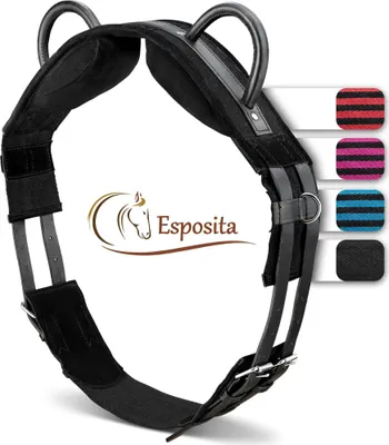 Produktbild von Esposita Reitgurt, Reithilfe mit zwei stabilen Ledergiffen - Uni Schwarz WB / Full