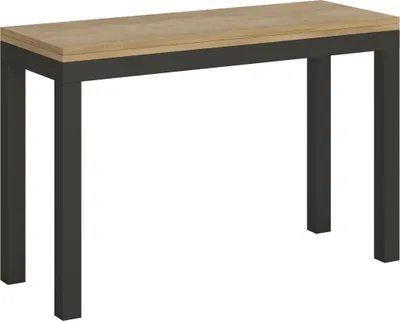 Produktbild von Klapptisch 120/200x45/90 cm Everyday Double Oak Nature Anthrazitrahmen