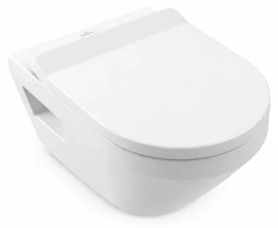 Produktbild von Villeroy & Boch Tiefspül- Wand WC, spülrandlos + WC-Sitz 530x370x350mm weiß, 1 Stk.