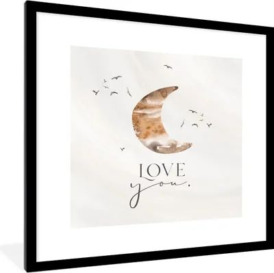 Produktbild von MuchoWow® Gerahmtes Poster Zitate - Sprichwörter - Kinder - Liebe dich - Jungen - Mädchen - Kinder 40x40 cm - Poster mit Schwarzem Bilderrahmen Wandposter Rahmen Foto Bilder - Poster - Plakat im Rahmen