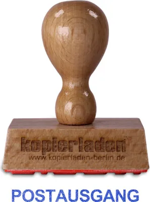 Produktbild von Holzstempel POSTAUSGANG, 50 x 10 mm, hochwertiger Holzstempel aus Buchenholz, Lagertext „POSTAUSGANG“ – ideal für Büro und Privat