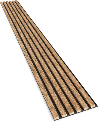 Produktbild von LAMEO Akustické stěnové panely Přírodní laminát - lamely na plsti - DUBOVÁ DÝHA - 30x270cm