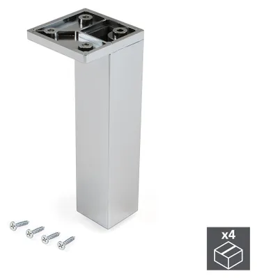 Image de Pied pour meubles Smartfeet 1, réglable, Plastique, H 140 mm Coin, Chromé