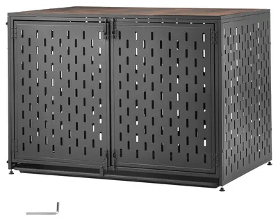 Obrázek produktu pro SucceBuy, psí pelíšek/nábytek, rozměry 1070x695x750 mm, klec pro malé a střední psy, stolek z oceli se 3 dvířky, odnímatelná miska a robustní zámky