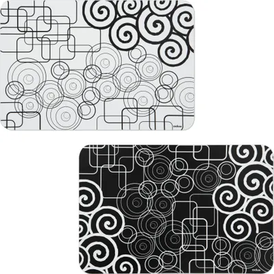 Zdjęcie produktu dla Excelsa zestaw 6 plastikowych podkładek Magic 43x28,5 cm biało-czarnych