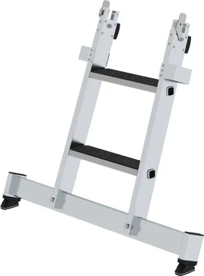 Produktbild von Günzburger Steigtechnik Stufen-Glasreinigerleiter Unterteil mit nivello-Traverse und clip-step R13 2 Stufen - 012014