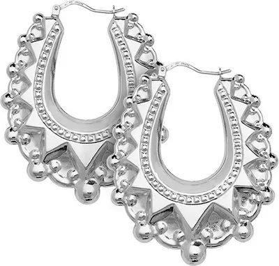 Image de Boucles d'Oreilles Créoles Femme Argent fin 925 - 35mm*30mm, 7 Grammes; TRS27876