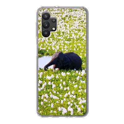Produktbild von MuchoWow® Handyhülle Schutzhülle Hülle für Samsung Galaxy A32 5G Elefant - Wasser - Pflanzen - Grün - Natur - Tiere Silikon Softcase Handy Hülle - Softcase