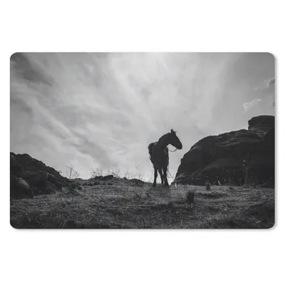 Produktbild von MuchoWow® Mauspad Mousepad Pferd - Wolken - Wiese 27x18 cm - Mousepads - Maus Mat - Pad - Mausunterlage - Büroartikel - Desk Matten