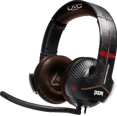 Zdjęcie produktu dla Thrustmaster Y-350X Doom, Przewodowa, Gaming, Zestaw słuchawkowy, Czarny, Brązowy