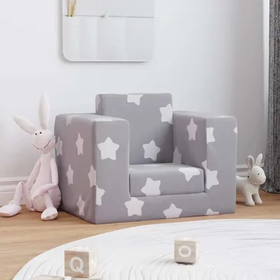 Immagine prodotto di Divano Letto Bambini Grigio Chiaro con Stelle Morbido Peluche