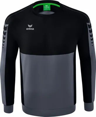 Produktbild von Erima Six Wings Sweatshirt Schiefergrau/Schwarz Junior - 140