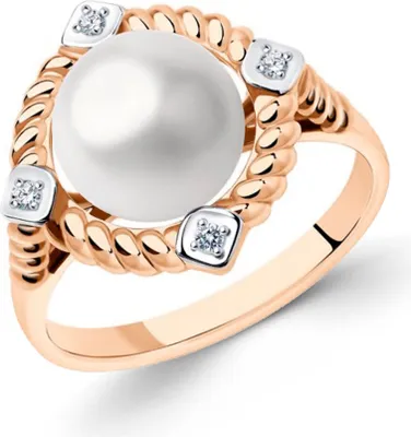 Produktbild von Sokolov Damenring aus 585 Rotgold mit einer Perle und Zirkonia, Goldring für Damen