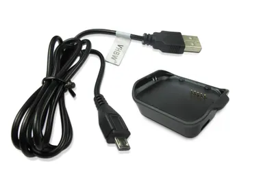 Produktbild von vhbw USB Ladekabel kompatibel mit Samsung Gear 2 Neo SM-R381 Smartwatch Fitnesstracker - Dockingstation Schwarz, 100 cm